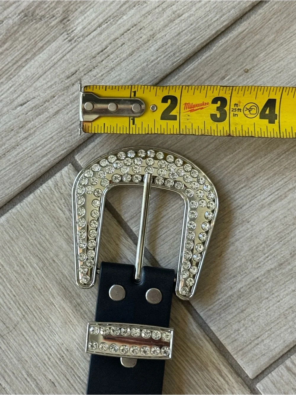 Embellished Black Women's Crystal Rhinestone Western Belt L
